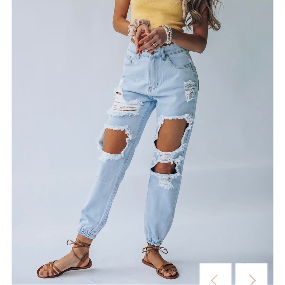 90s denim joggers—NEVER WORN. Size S